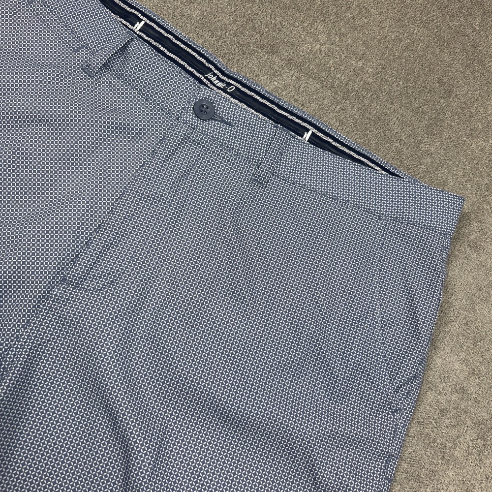 Johnnie-O Golf Chino Shorts Mens 36 Blue Abstract Performance 9" Inseam